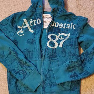 Lot of 2 Mens Womens Girls Kids Aero Hoodies Teal and Pink XS S